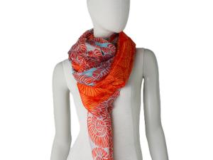 AHMADDY Seiden-Schal orange türkis